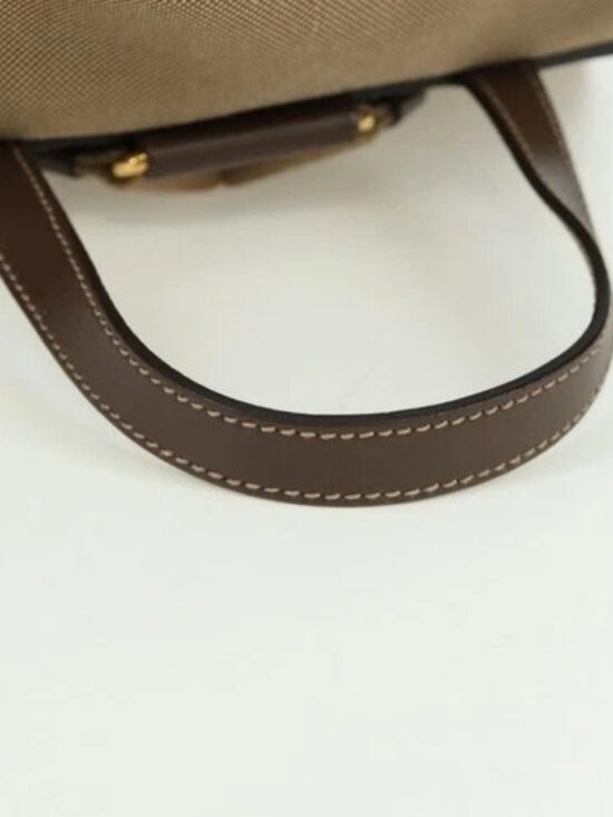 PRADA Backpack Canvas Beige Gold Auth 168350V main image 7